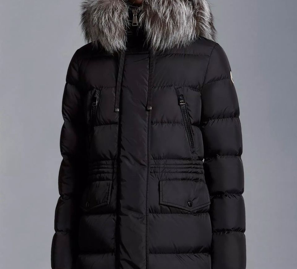 „MONCLER“ Daunenjacke Lang Aphroti schwarz Fell Gr 0/34!!! in Grünwald