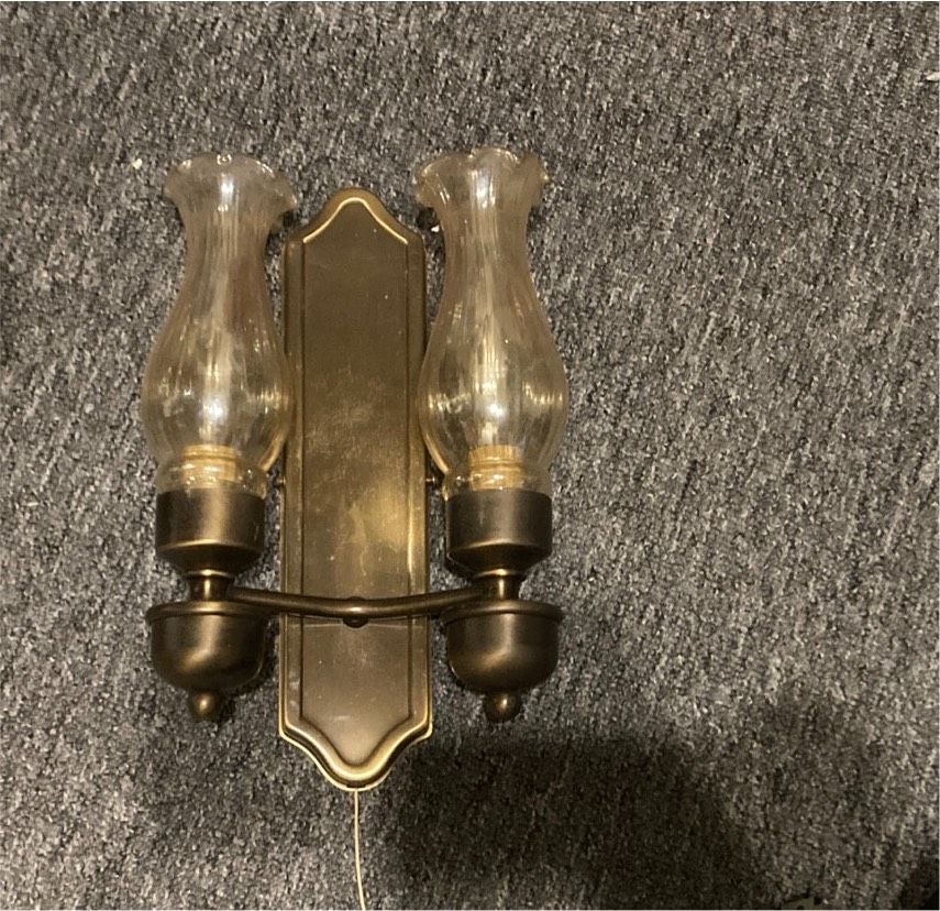 Lampe Wandlampe Gold Glas edel Flamme in Adendorf