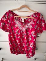 H&M LOGG Sommerbluse Tunika Shirt  Baumwolle pink Blumen Frankfurt am Main - Preungesheim Vorschau