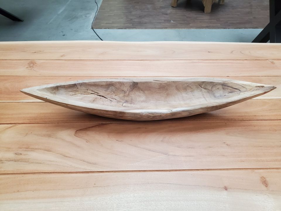 Schale Obstschale Teak Boot 60cm Handgefertigt Tisch Deko Unikat in Bad Schwartau