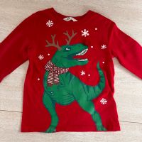 H&M Weihnachtsshirt Gr. 110 116 Dino Bommel rot Top Zustand Dresden - Schönfeld-Weißig Vorschau