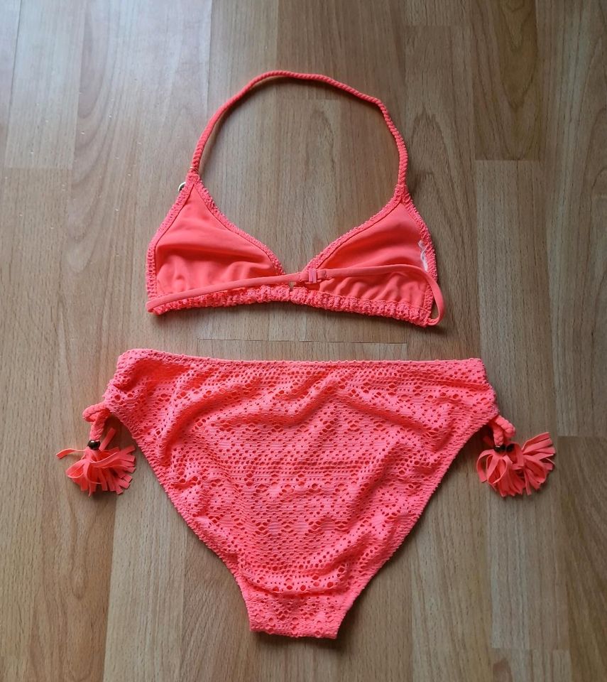 Neonfarbe, H&M Mädchen Triangel Bikini, Gr. 164/170 in Queis