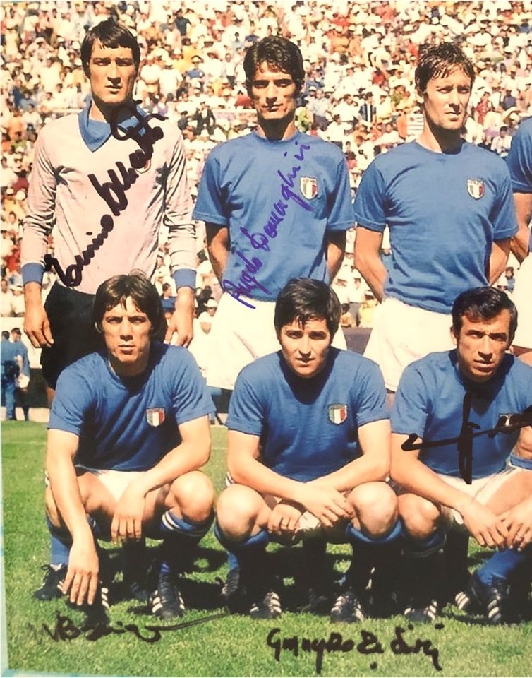 Italienische Nationalmannschaft WM 1970 - 9 Autogramme in Essen