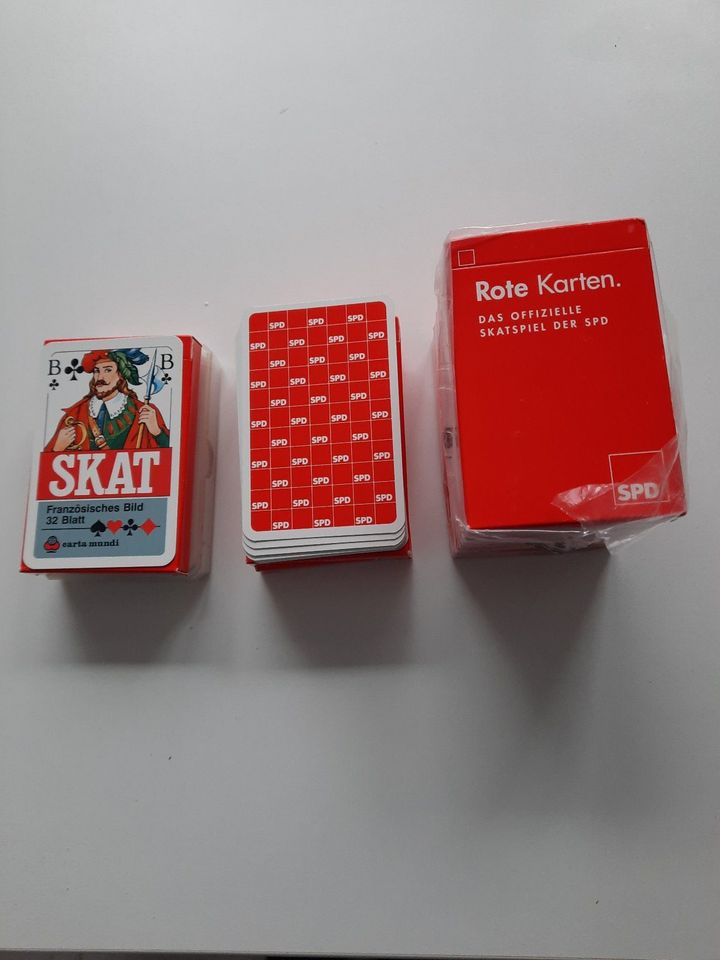 Skatkarten; " Rote Karten"; das offizielle Skatspiel der SPD in Eitorf