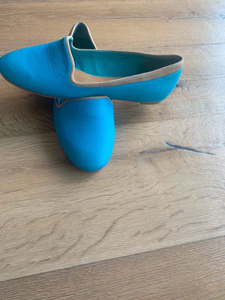 Esprit Ballerinas Gr.38 Blau /Türkis Leder Neuwertig in Moers