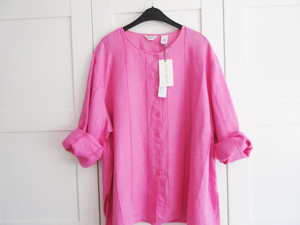 Laura Ashley Leinen Bluse Tunika rosa pink 46-44-48 XL NP98€ in Maintal