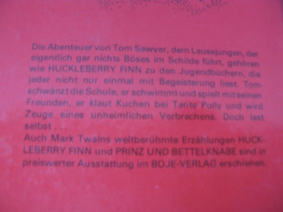 Mark Twain - Die Abenteuer von Tom Sawyer - Buch 1975 - Alt in Langelsheim