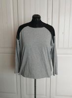 Langarmshirt Longsleeve Damen Gr. 42 grau mit Kunstleder Details Niedersachsen - Salzgitter Vorschau