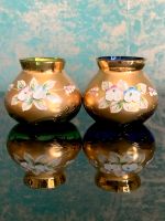 2 kleine Vasen, Bohemia, mundgeblasen, Gold, Emaille Niedersachsen - Weyhe Vorschau