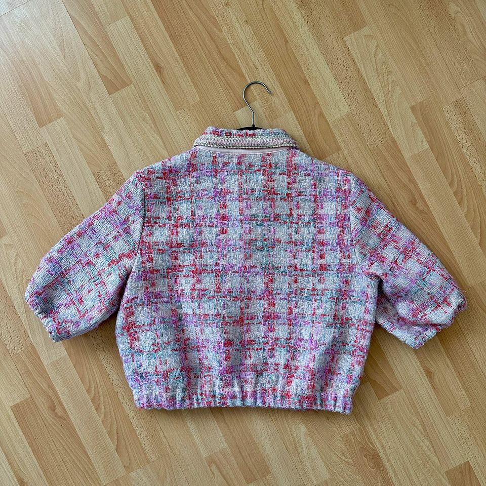 Reserved Bluse Oberteil Gr. XS Bouclé Stoff chanellig rosa in Köln