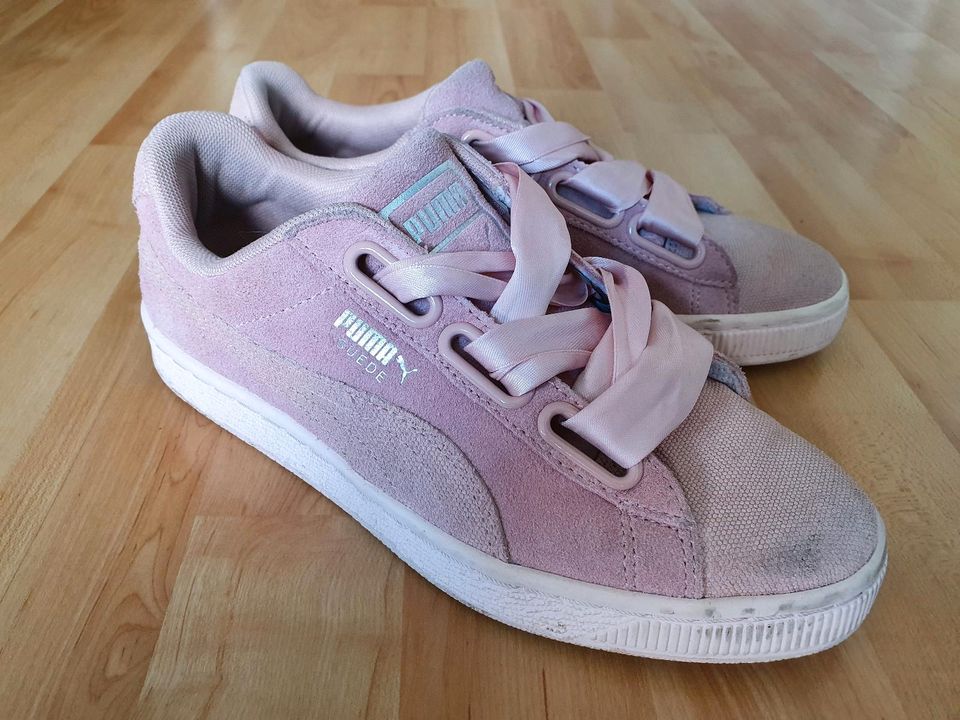 Puma Sneaker Suede mit großer Schleife, rosa pink, Gr. 37 in Wimsheim