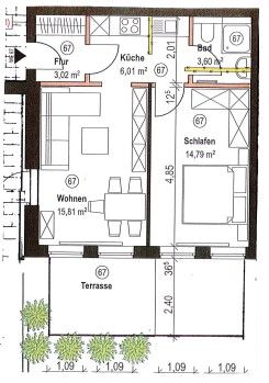 2-Zimmer Senioren Wohnung mit Terrasse in Mettmann