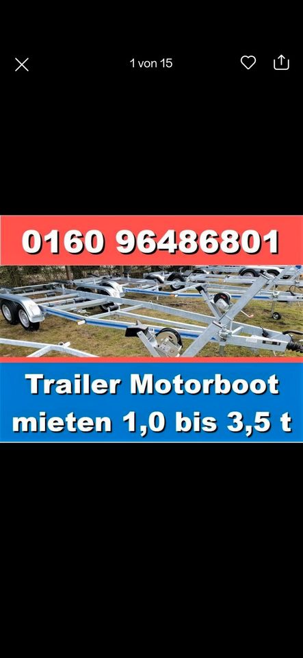 Vermiete Motor Sport Bootstrailer 750kg 3500kg in Berlin