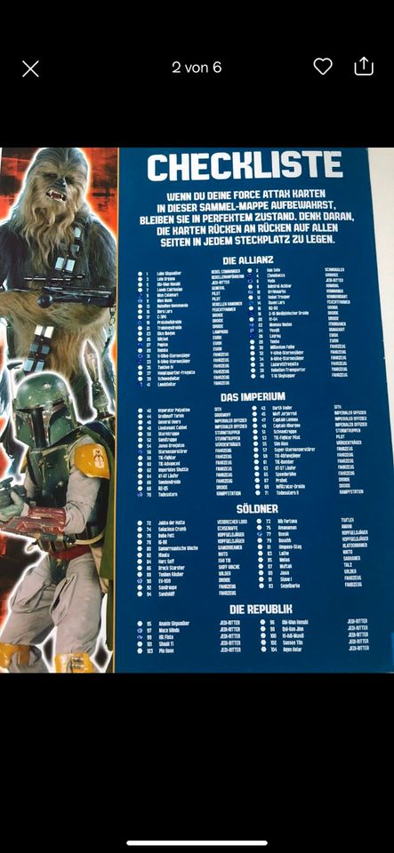 star wars Sammelmappe serie 3 mit 85 Karten in Wülfrath