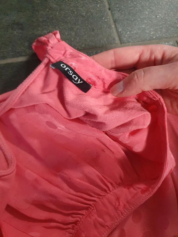 Top Orsay rot pink Schleife Shirt Größe M 38 in Bocholt