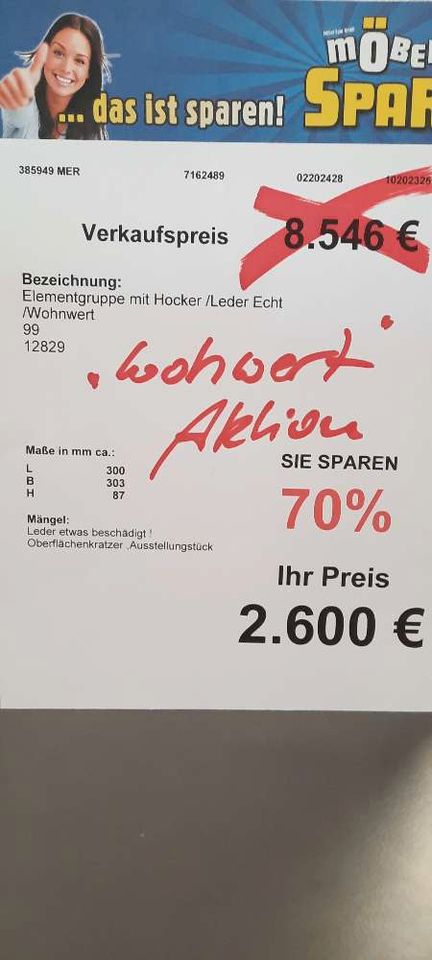 Sofa, Ecksofa,Elementgruppe mit Hocker,statt 8546€ in Merseburg