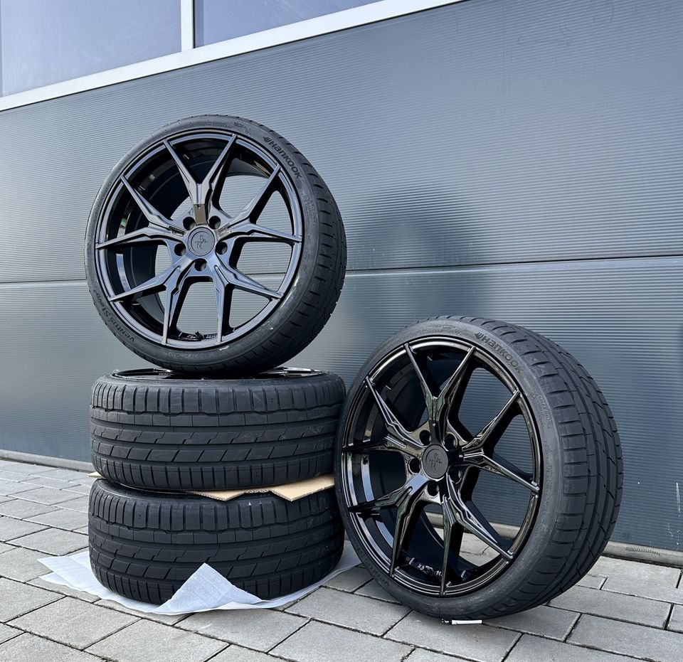 Keskin KT19 19 Zoll Sommerräder für Mercedes A B C CLA CLA35 CLA250e A250e Klasse W177 F2A W247 X247 W205 S205 C118 W118 X118 Felgen Reifen Räder schwarz Performance Sommerreifen ABE AMG Kompletträder in Neckarsulm