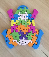 Lern-Holz-Puzzle „Alphabet & Zahlen“ als Frosch Thüringen - Suhl Vorschau