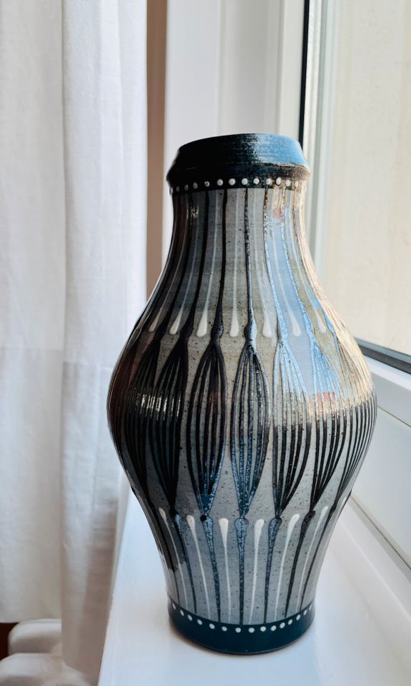 Vase Keramikvase grau schwarz Handarbeit in Hildesheim
