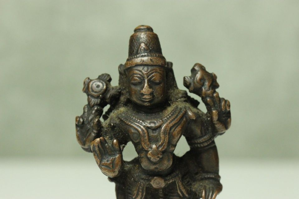 Antike indische Bronze-Figur, Vishnu, Krishna in Freiburg im Breisgau