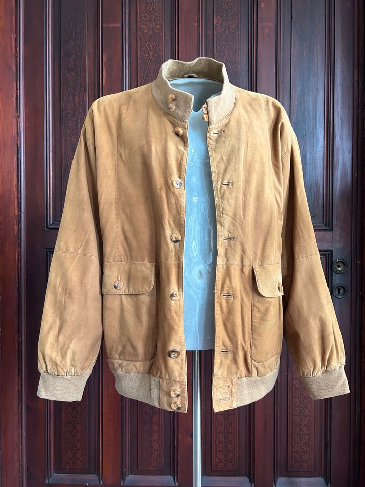 Lederjacke Henry Morell beige Übergangsjacke Blouson Lederblouson in Hamburg