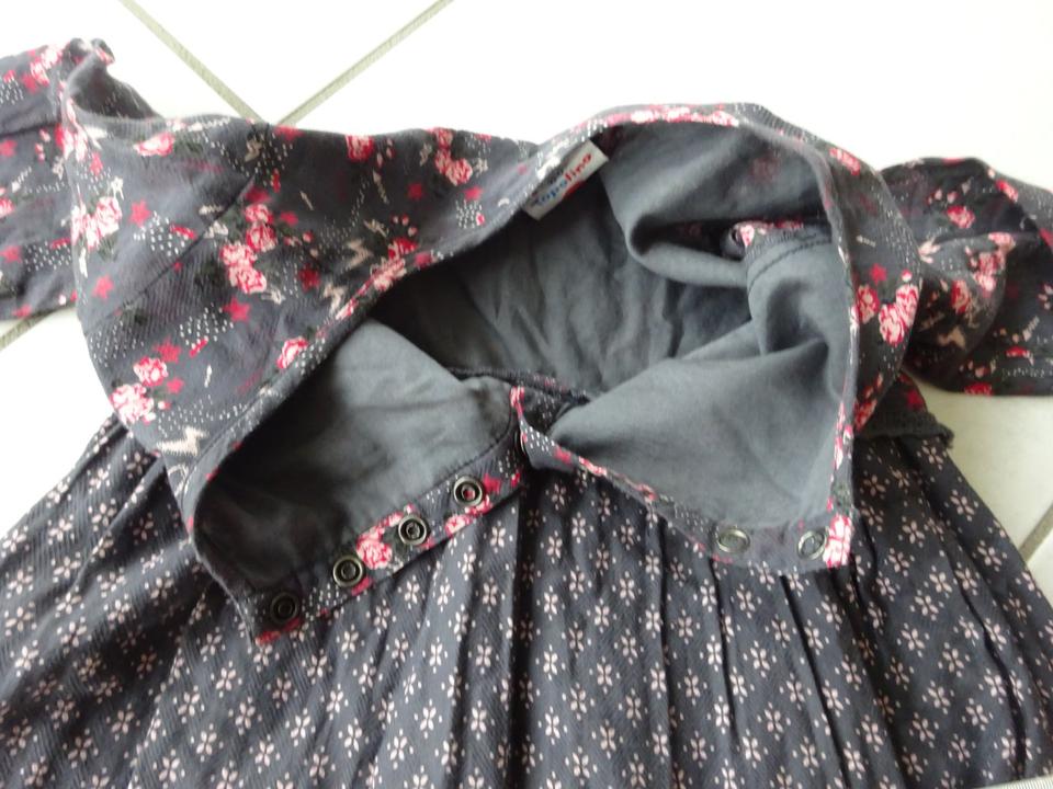 Kleid Herbstkleid langarm grau gemustert 2-lagig Größe 122 in Ebensfeld