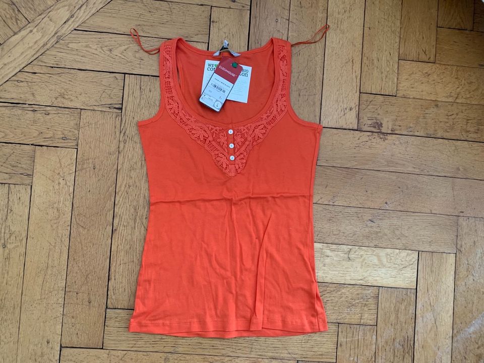 NEU Top Tanktop C&A Bio Baumwolle L 40 42 Koralle Orange in Hannover