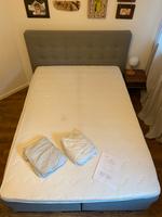 Boxspringbett grau Bett 140x200 mit Öko Spannleintuch Bed Kings München - Ramersdorf-Perlach Vorschau