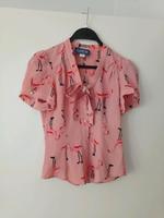 Collectif Vintage Bluse Flamingo Schleife xs rockabilly Friedrichshain-Kreuzberg - Friedrichshain Vorschau