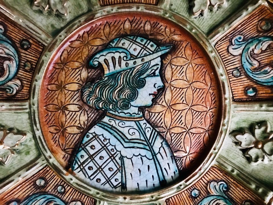 Gialletti Deruta Italien byzantinisch Gold Mosaik Wandteller in Talkau