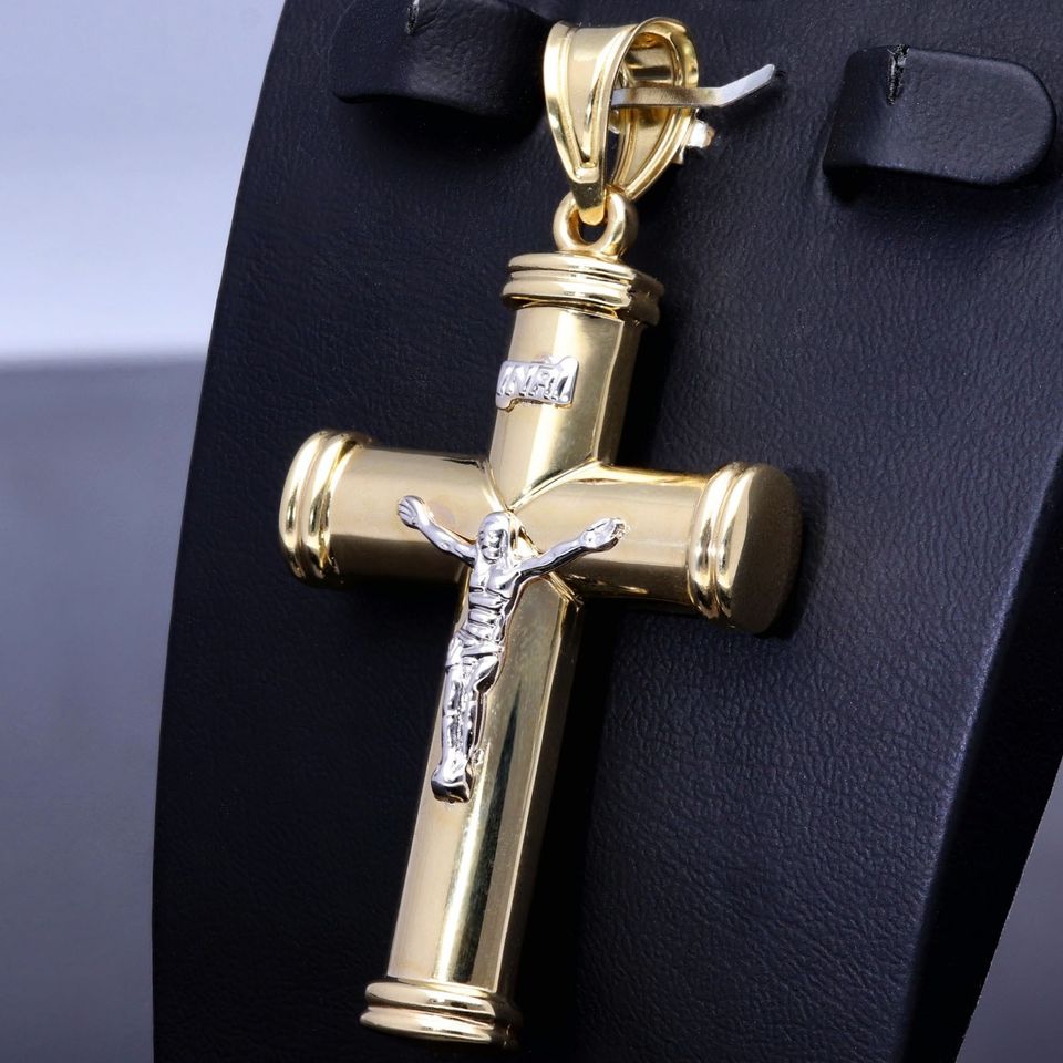 Schöner Kreuzanhänger 585 14K ECHT GOLD Jesus NEU bicolor Weissgold Golanhänger Kettenanhänger NEU SCHMUCK Geschenk Idee Weihnachten weitere Artikel auf sensburg-aurum in Berlin