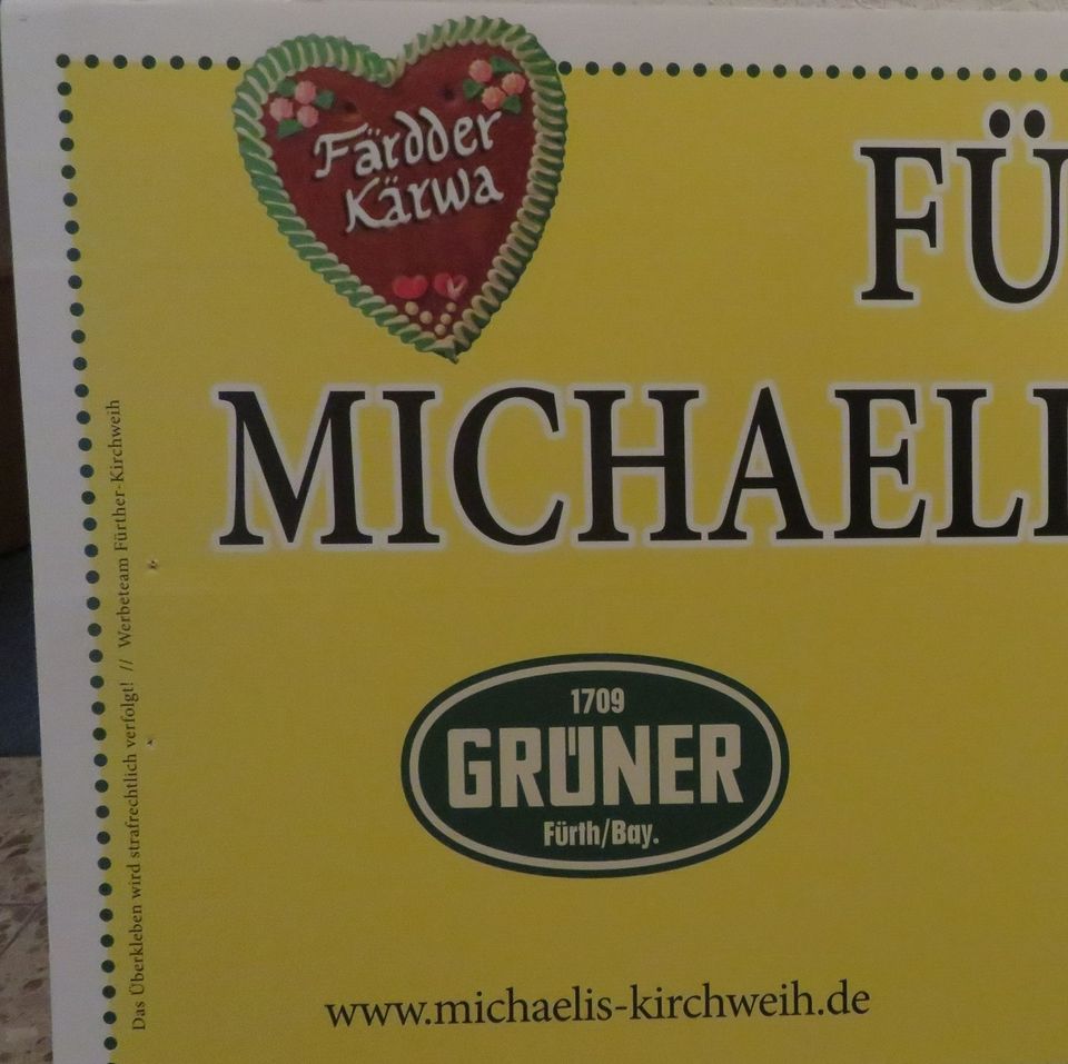 Werbeschild Plakat Michaelis-Kirchweih in Fürth 2022 in Emskirchen