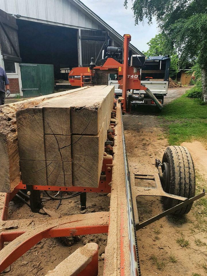 Mobiles Sägewerk Wood-Mizer Lohnschnitt Bretter Bohlen Kanthölzer in Kutenholz