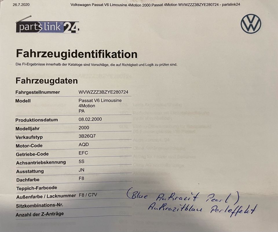 VW Passat 3B 4 Motion EFC Schaltgetriebe Schwungrad Kupplung in Spenge