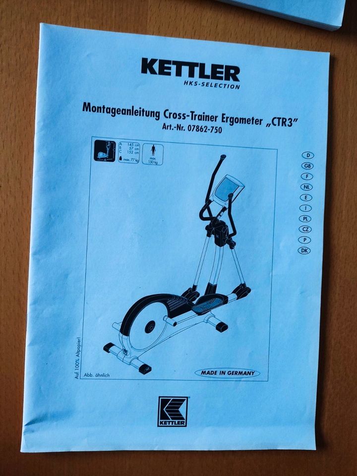 Kettler Crosstrainer Ergometer CTR3 – top Zustand in Oberthulba