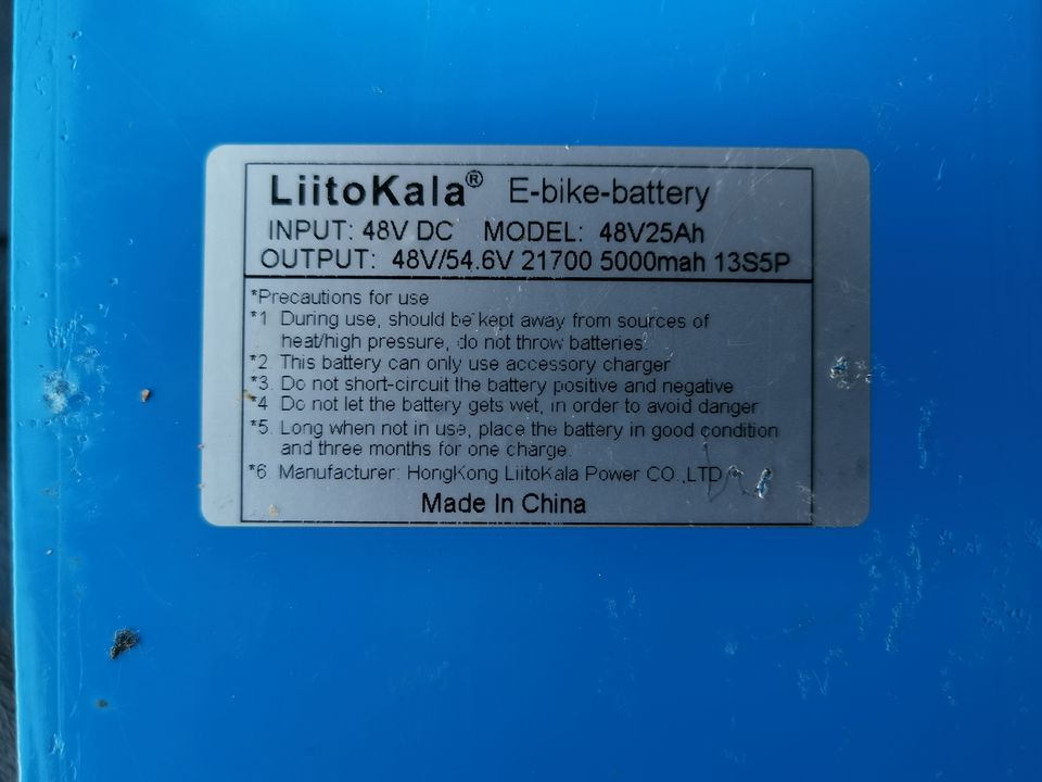LiitoKala Lithium-Ionen Li-Io Lithium-Akku mit 48V 25ah in Erlangen