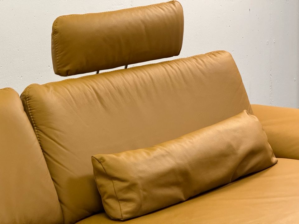 NEU! Ecksofa Longlife Leder Kurkuma ! Canape 140 cm ! Couch Poli in Löhne