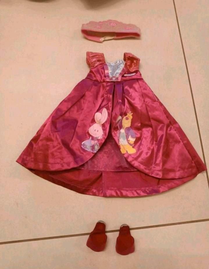 Baby born deluxe Prinzessinen Kleid pink mit Schuhe u. Krone Set in Kissing