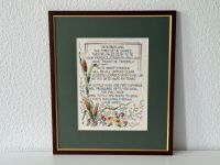 Vintage gerahmtes Stickbild englisches Gedicht Vers Blumen Schilf Bremen - Schwachhausen Vorschau