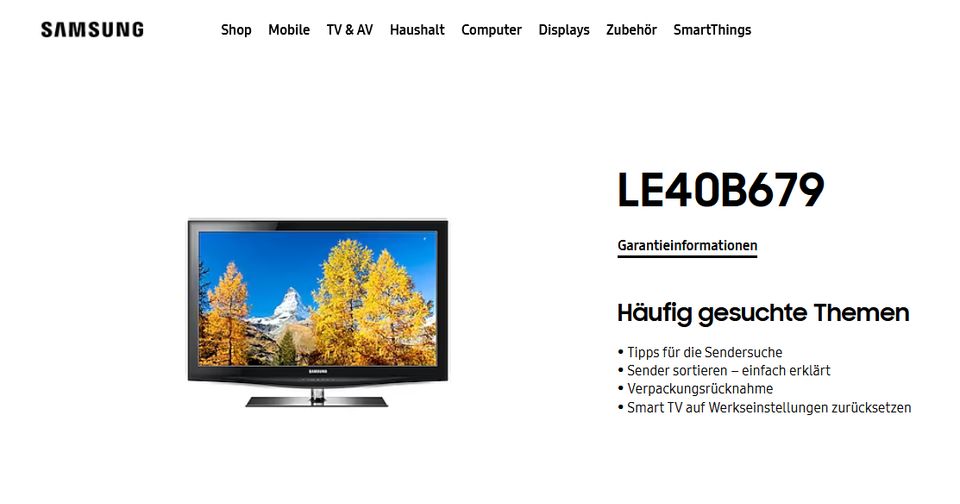 ❗ABVERKAUF SAMSUNG 40" Anschluss-S. NP:1030€ in Idstein