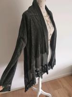 Jacke Cardigan Gr. L grau Khujo Fransen Lagenlook verspielt Sachsen-Anhalt - Muldestausee Vorschau