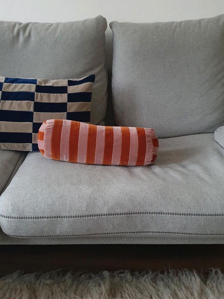 CHRISTINA LUNDSTEEN Bolster Cushion Samt Kissen Stripe in Bochum