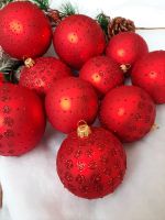 KAHEKU Christbaumkugel Set 10-teilig Magor Kreise Rot matt NEU Niedersachsen - Beedenbostel Vorschau