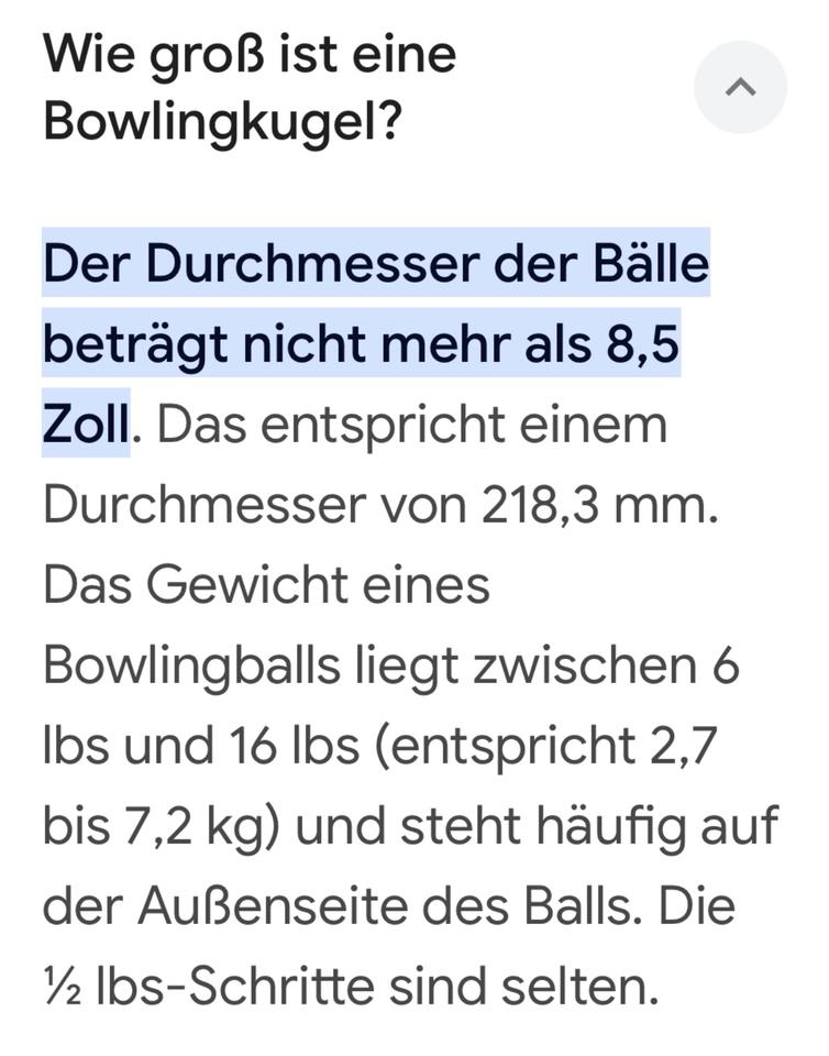 Bowlingkugel, Bowling, 16er Bowlingkugel, angefertigt, mit Tasche in Boltenhagen