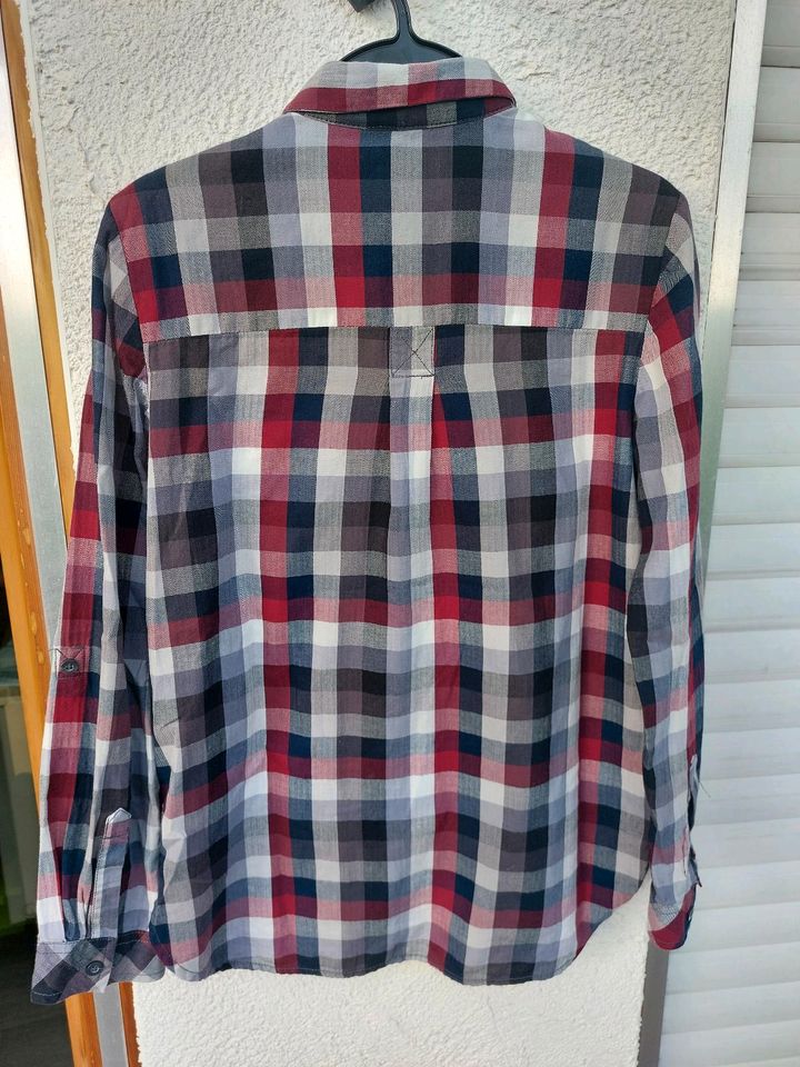 QS by S. Oliver Holzfällerhemd Overshirt 34 Blau Weiß Rot kariert in Mötzingen