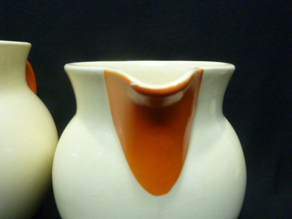 2 Waechtersbach/Wächtersbach Art Deco 1930 Krug Creme/Orange in Schwäbisch Gmünd