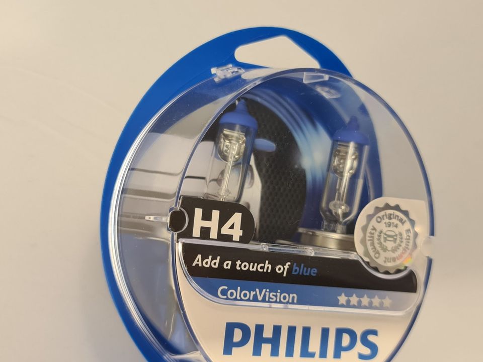 Philips H4 Blau Color Vision Glühbirnen Leuchtmittel,Birne 60/55W in Bad Schwartau