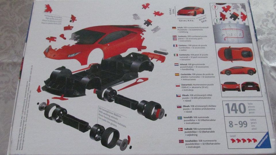 3D Puzzle Lamborghini rot  v.Ravensburger in Germering