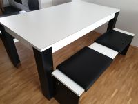 Gebrauchte Tischgruppe schwarz-weiß - Tisch mit zwei Bänken Hessen - Langen (Hessen) Vorschau