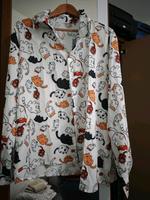 Bluse mit Katzendruck Größe 48 Hemelingen - Sebaldsbrück Vorschau